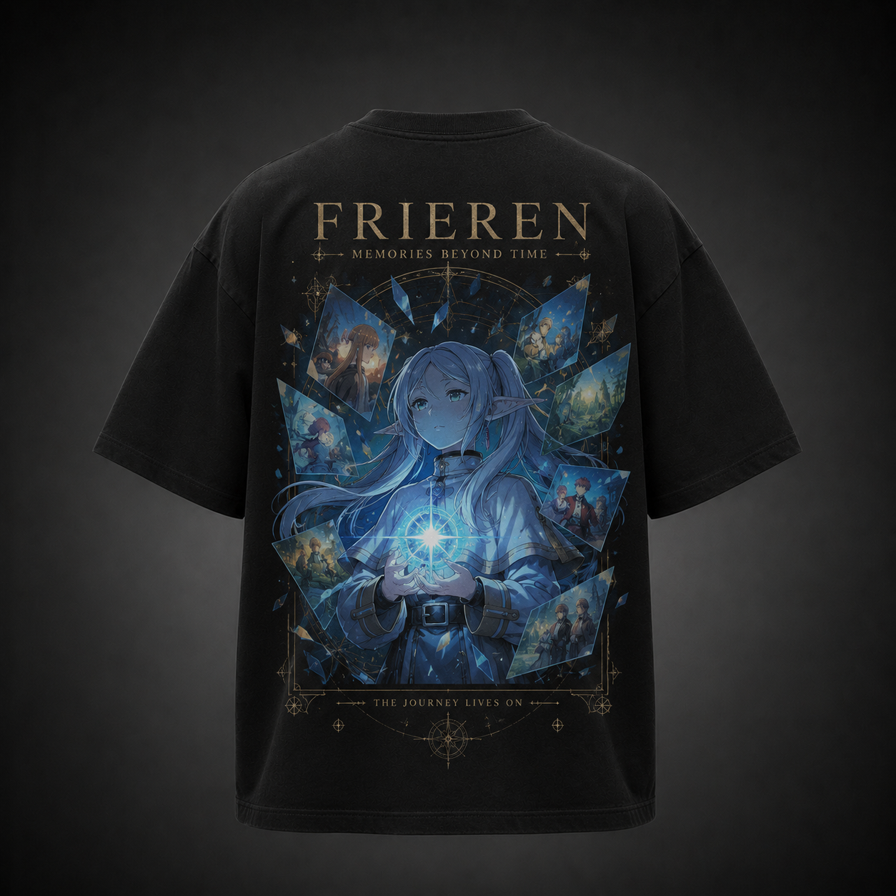 Black t-shirt with Frieren Memories Beyond Time graphic – photo 1