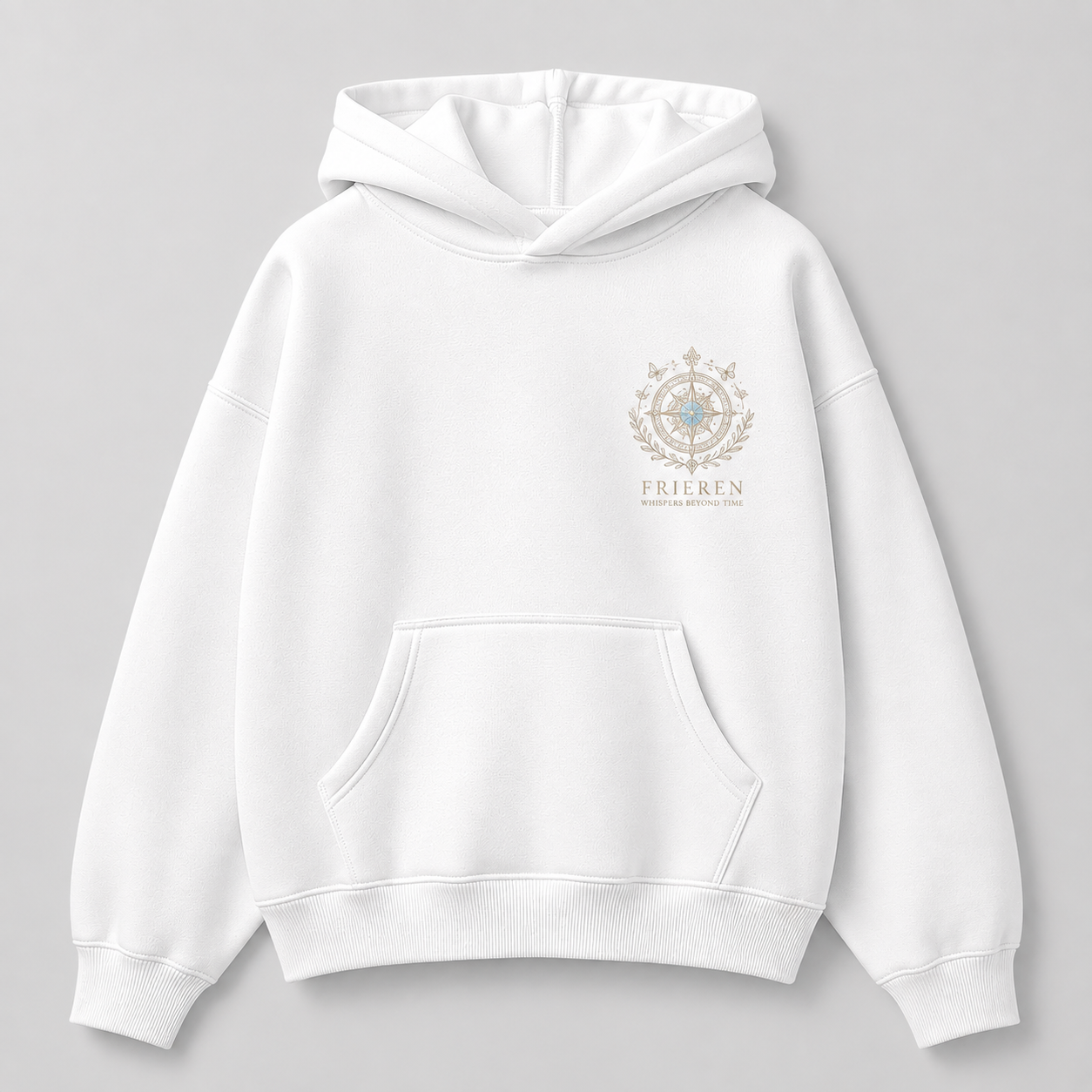 White hoodie with Frieren Memories In Bloom graphic – photo 2