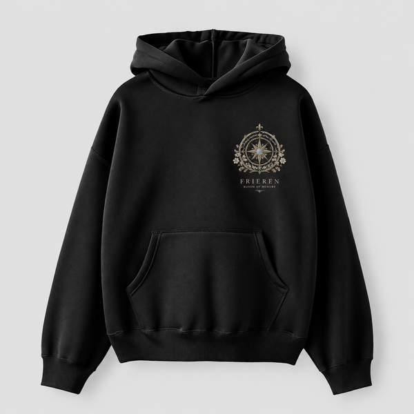 White hoodie with Frieren Whispers Beyond Time graphic – photo 2
