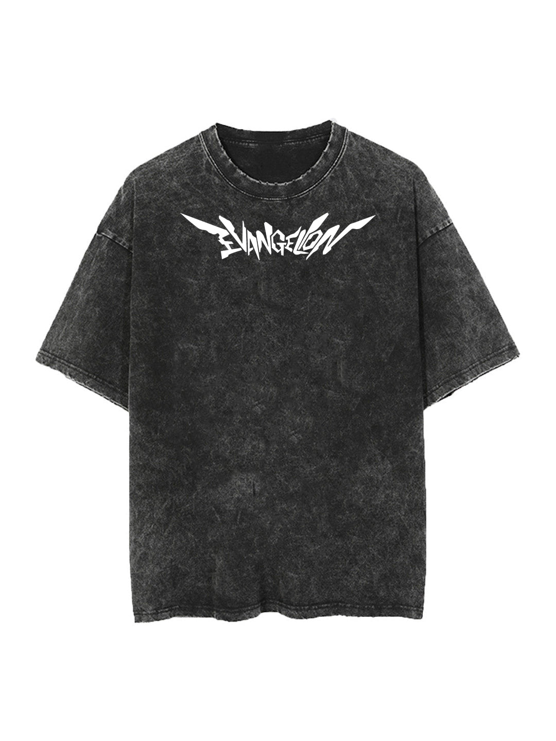 Washed black t-shirt with Evangelion Unit-01 Neon Genesis Evangelion 2-Sided Robots graphic – photo 2