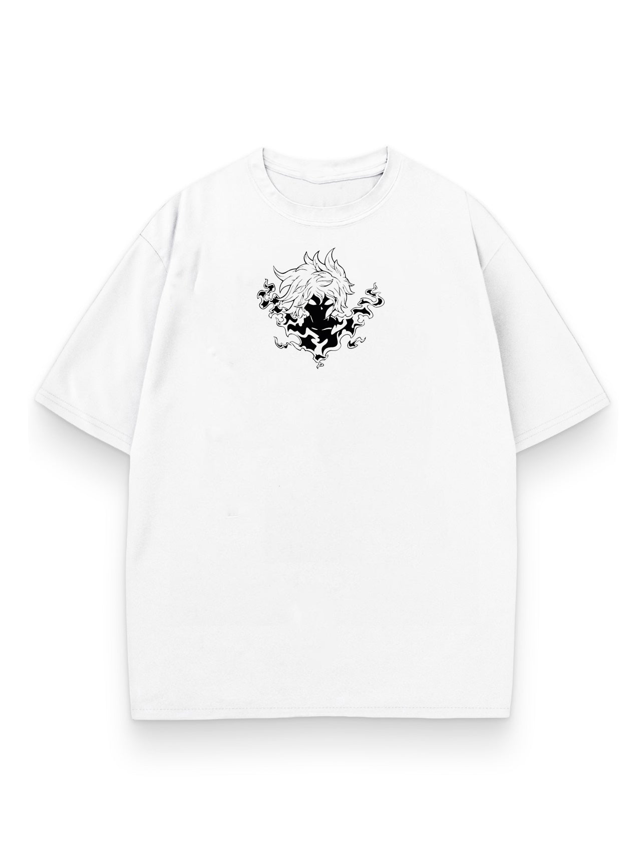 White t-shirt with Gabimaru Hell's Paradise The Empty Flame Oversize White graphic – photo 2