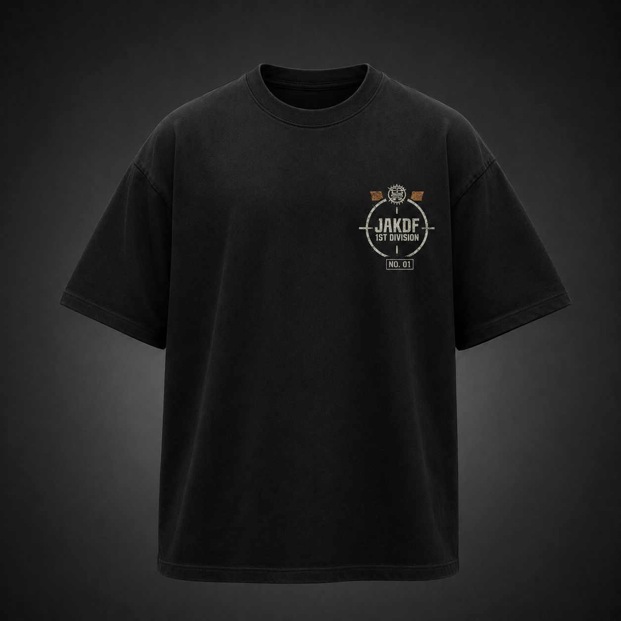 Black t-shirt with Gen Narumi Kaiju No. 8 Narumi Anti-Kaiju Elite graphic – photo 2