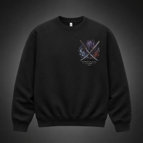 Black sweatshirt with Giyu Tomioka, Shinobu Kocho, Kyojuro Rengoku, Tanjiro Kamado Demon Slayer Hashira Legacy graphic – photo 2