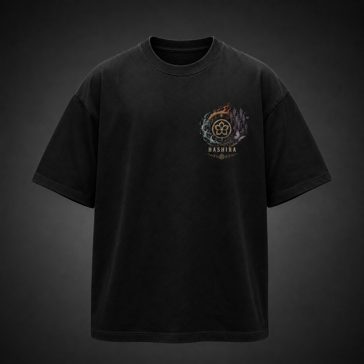 Black t-shirt with Giyu Tomioka, Tengen Uzui, Kyojuro Rengoku, Shinobu Kocho Demon Slayer Hashira Corps graphic – photo 2