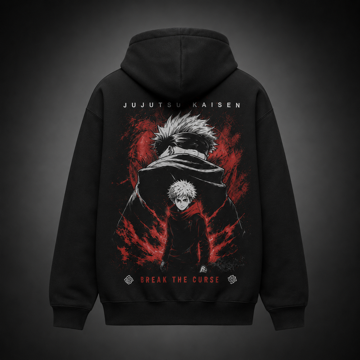 Black hoodie with Gojo Satoru Jujutsu Kaisen Break The Curse graphic – photo 1
