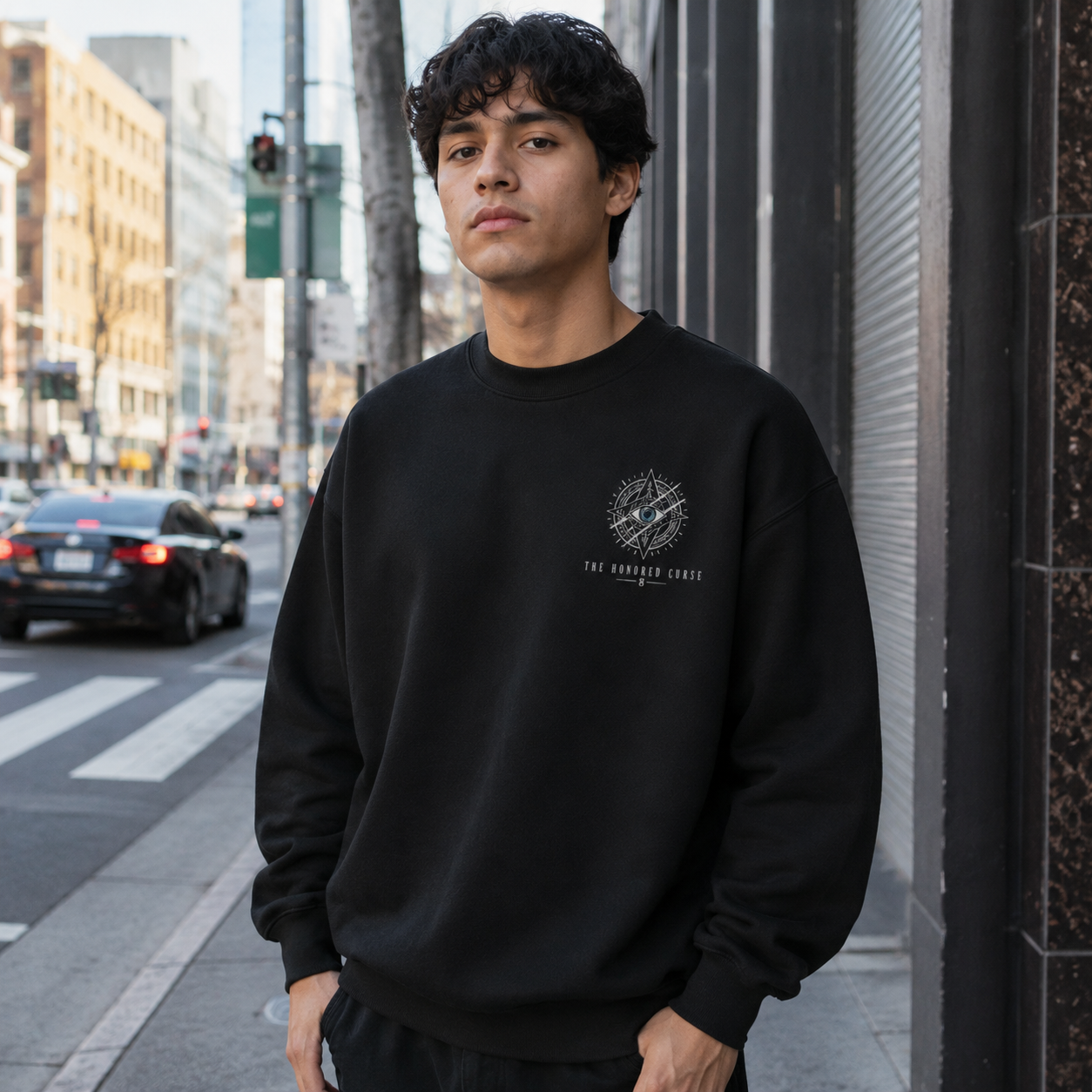 Black sweatshirt with Gojo Satoru & Sukuna Jujutsu Kaisen The Honored Curse graphic – photo 4