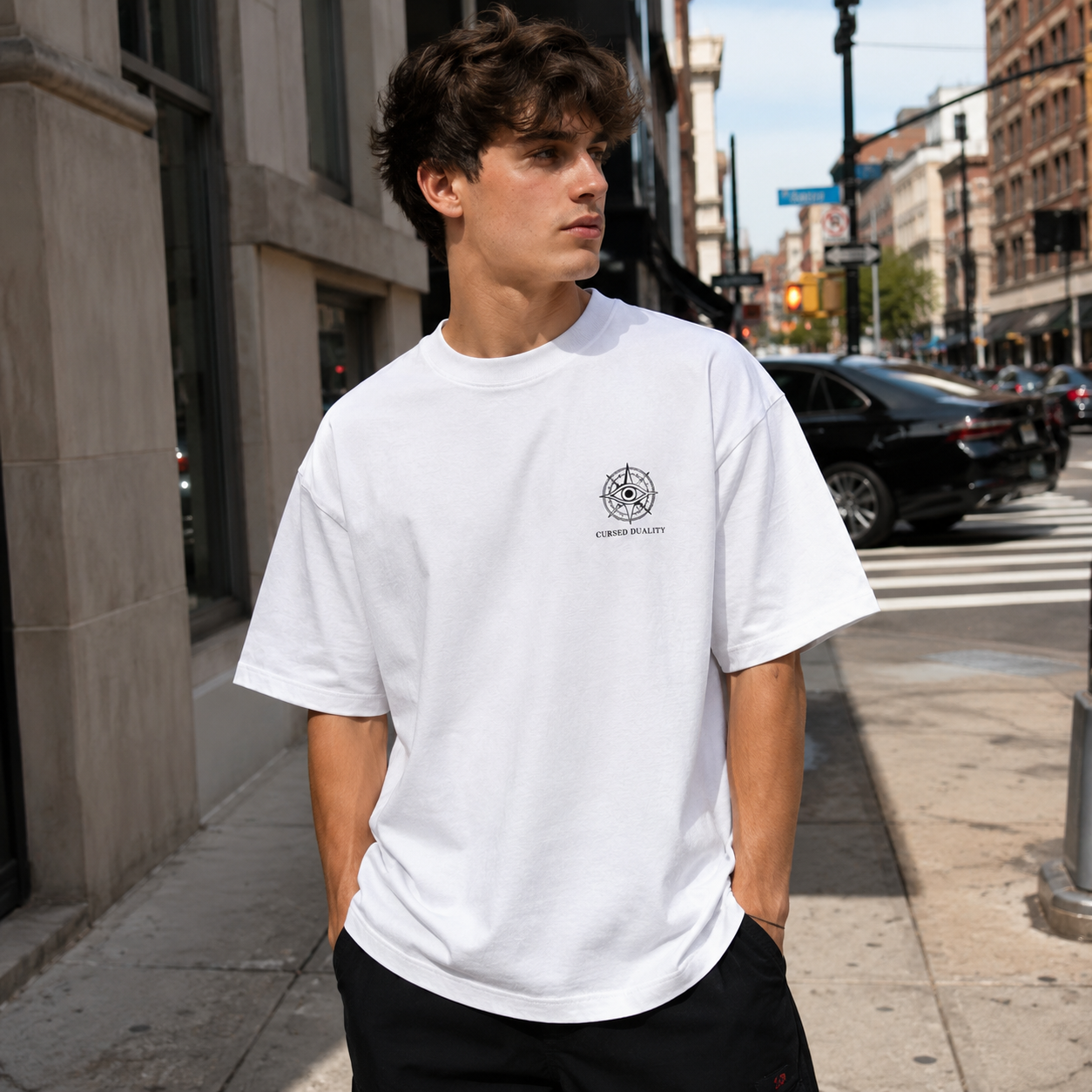 White t-shirt with Gojo Satoru & Sukuna Jujutsu Kaisen The Strongest graphic – photo 4