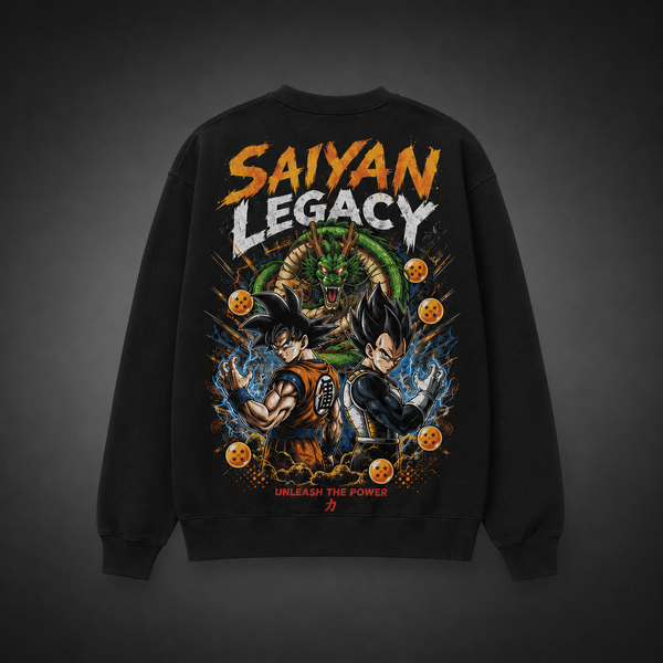 Black sweatshirt with Goku & Vegeta Dragon Ball Saiyan Legacy graphic – photo 1