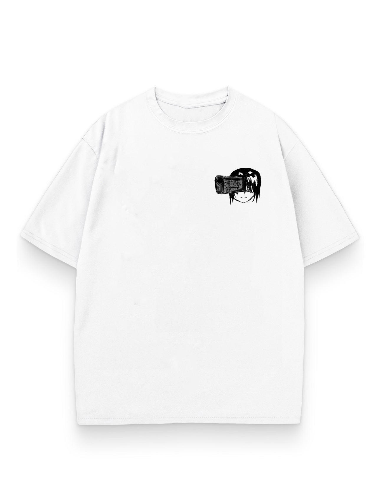 White t-shirt with Gun Devil Chainsaw Man Gun Demon graphic – photo 2