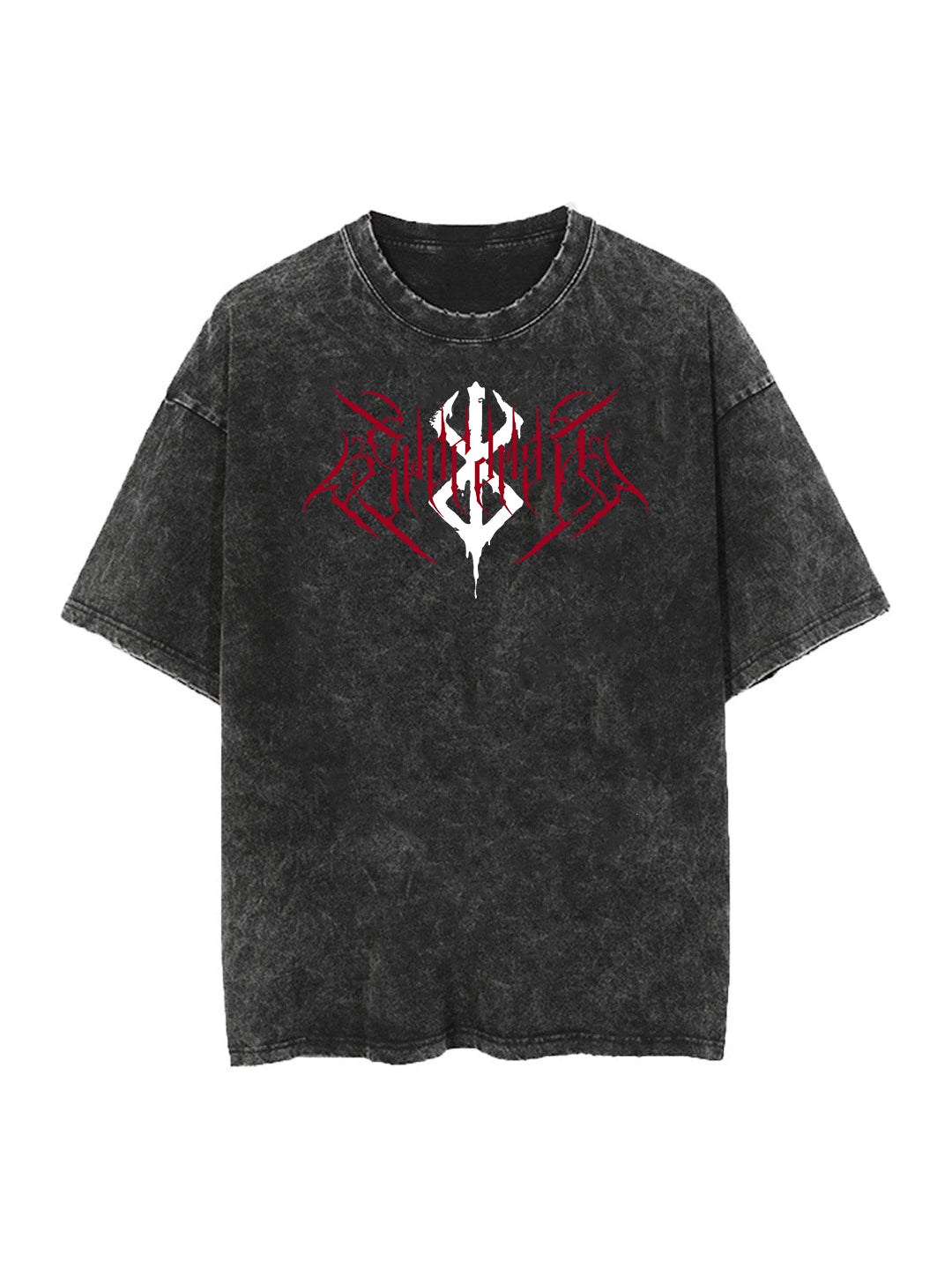 Washed black t-shirt with Guts Berserk Black Swordsman graphic – photo 2