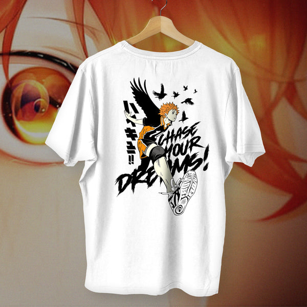 Karasuno Crow Badge Front Print - Haikyuu Oversized Tee