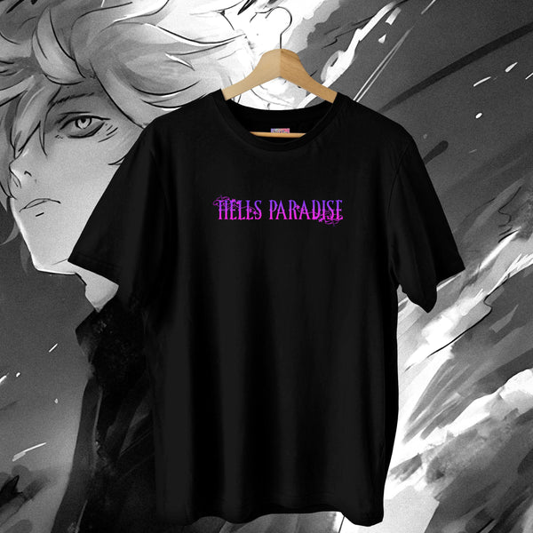 Purple Gothic Text Logo - Hell's Paradise Oversized Tee