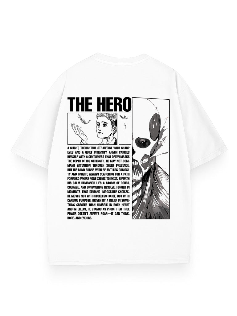 White t-shirt with Armin Arlert Attack On Titan Heart of a Soldier graphic – photo 1