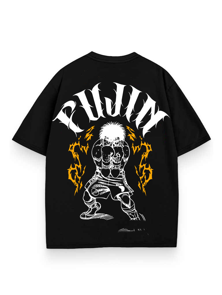 Black t-shirt with Baki Hanma Wind God Fujin graphic – photo 1