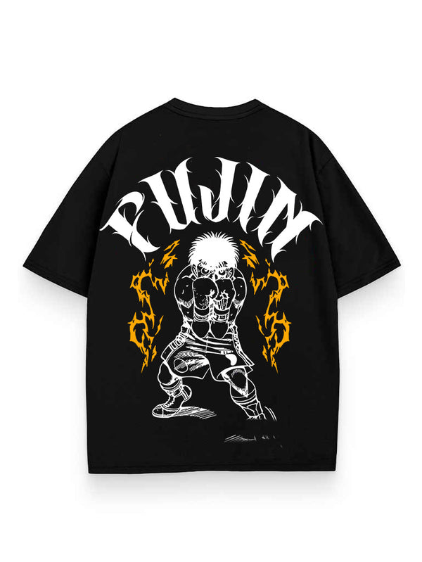 Black t-shirt with Baki Hanma Wind God Fujin graphic – photo 1
