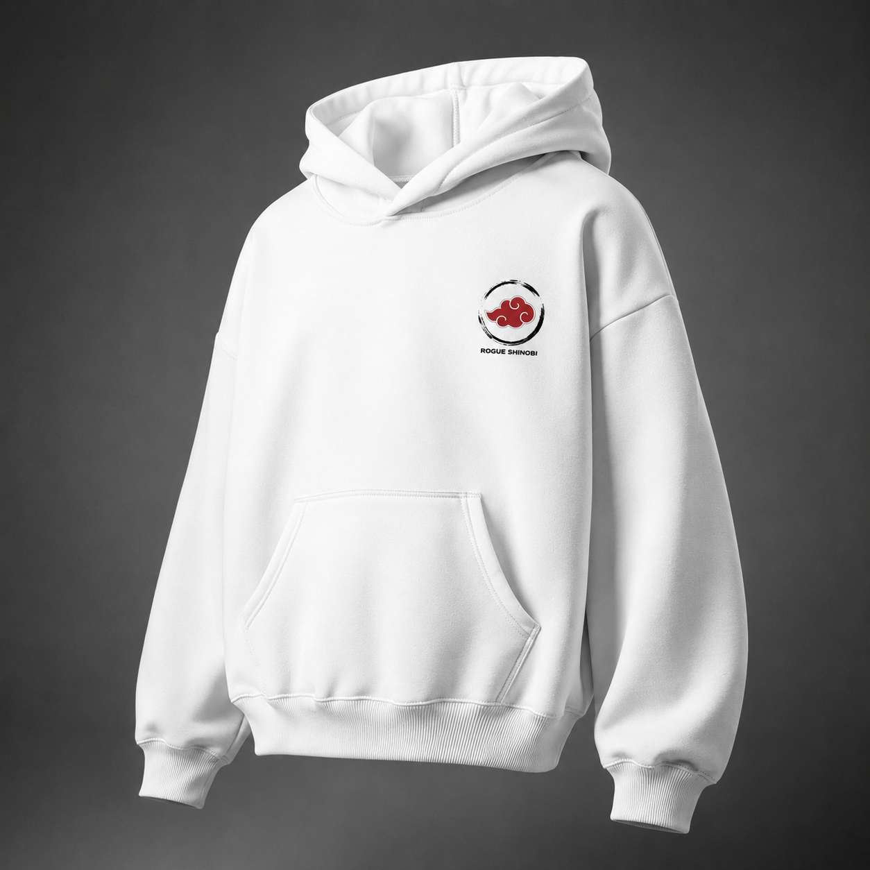 White hoodie with Itachi Uchiha Naruto Rogue Shinobi Division graphic – photo 2