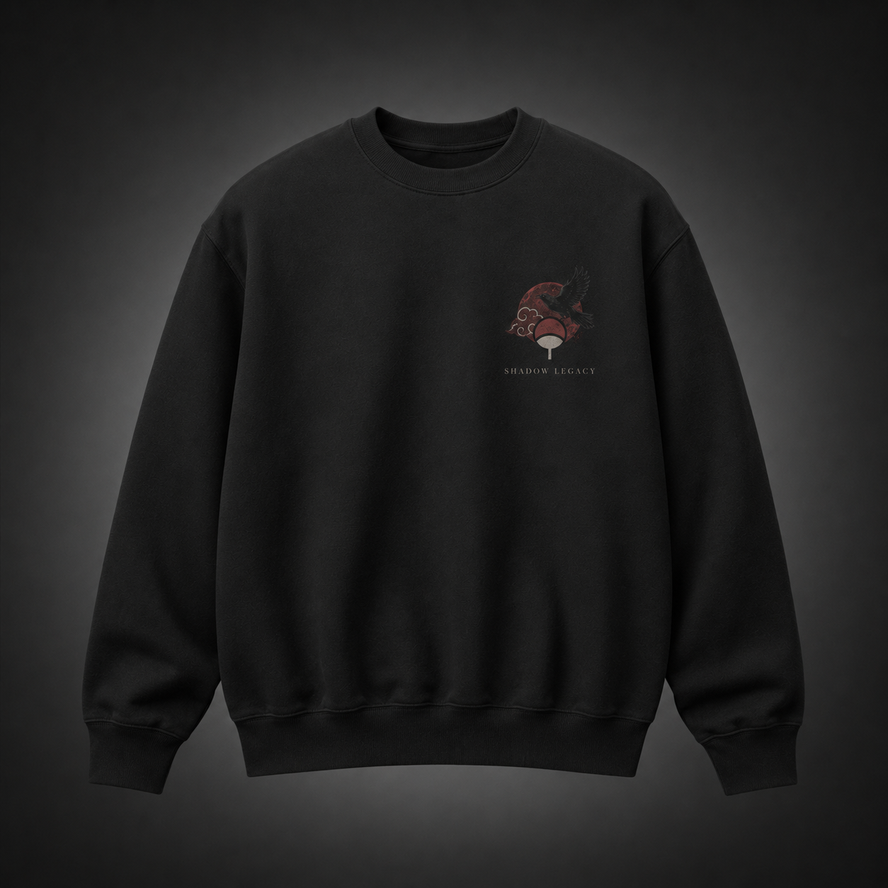 Black sweatshirt with Itachi Uchiha Naruto Shadow Legacy graphic – photo 2