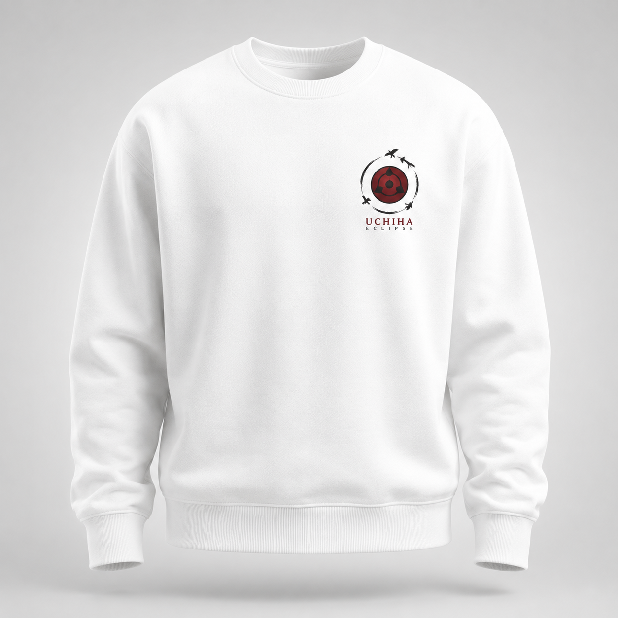 White sweatshirt with Itachi Uchiha Naruto Uchiha Eclipse graphic – photo 2