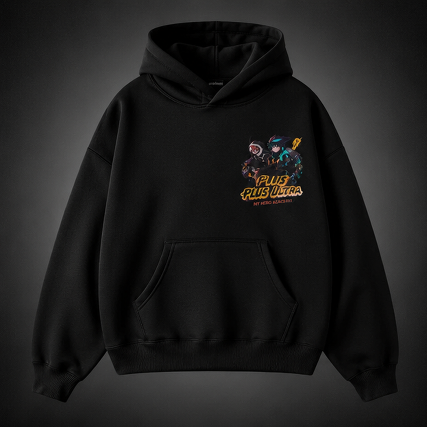 Black hoodie with Izuku Midoriya and Shoto Todoroki My Hero Academia Vigilante Nights graphic – photo 2