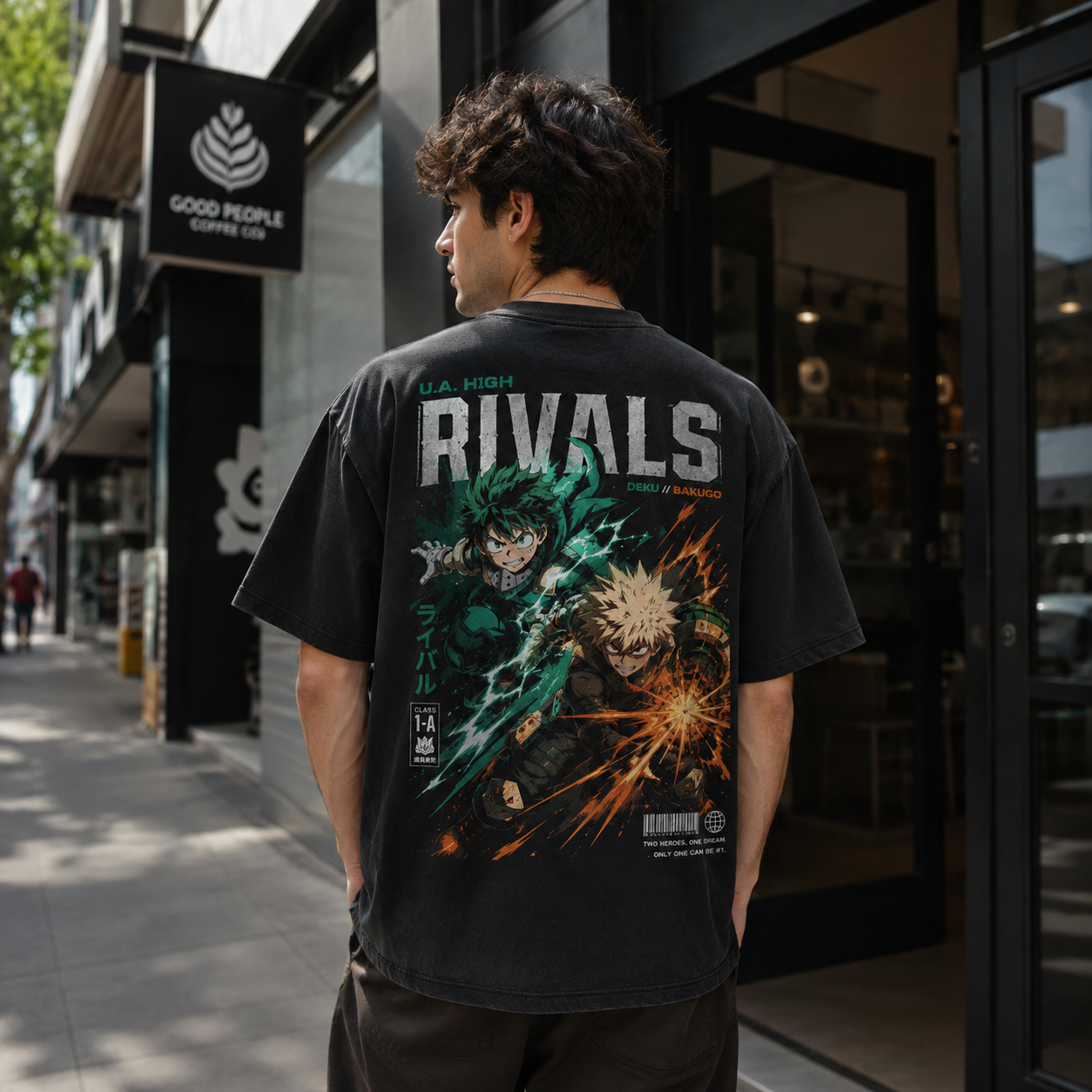 Black t-shirt with Izuku Midoriya, Katsuki Bakugo My Hero Academia Deku Vs Bakugo graphic – photo 3
