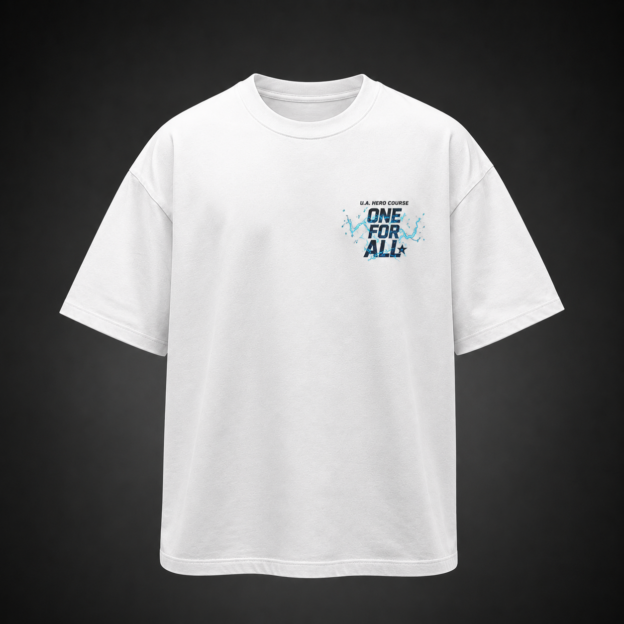 White t-shirt with Izuku Midoriya My Hero Academia Blue Cowl Blast graphic – photo 2