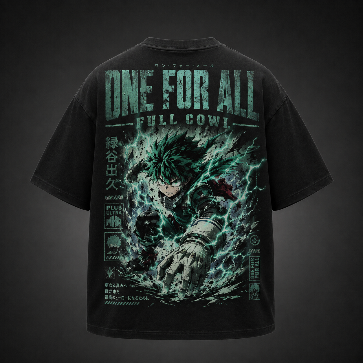 Black t-shirt with Izuku Midoriya My Hero Academia Full Cowl Surge graphic – photo 1