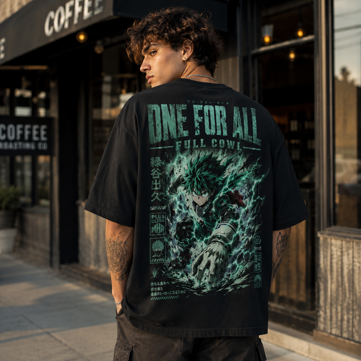 Black t-shirt with Izuku Midoriya My Hero Academia Full Cowl Surge graphic – photo 3