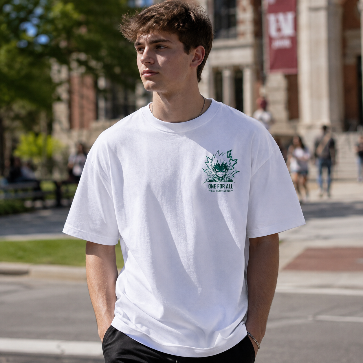 White t-shirt with Izuku Midoriya My Hero Academia Midoriya Collage graphic – photo 4