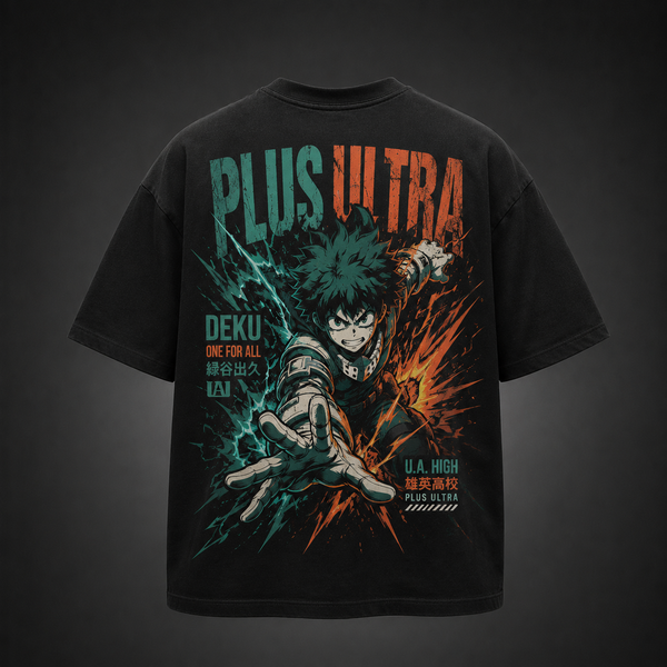 Black t-shirt with Izuku Midoriya My Hero Academia Plus Ultra Deku graphic – photo 1