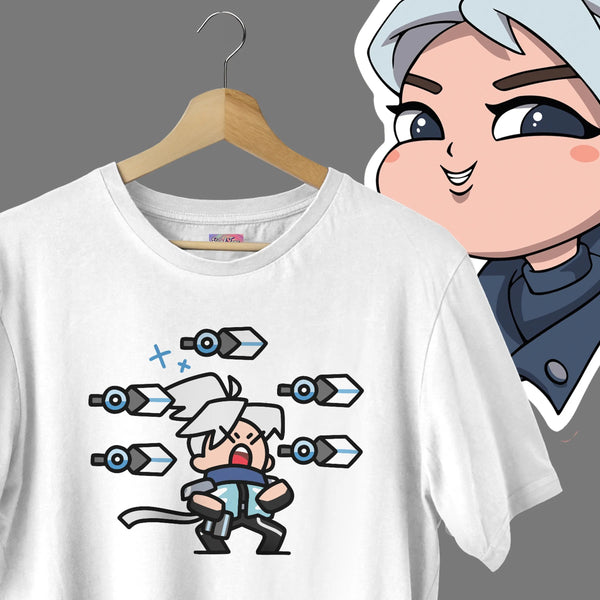 Jett Knives Out Chibi - Valorant Oversized Tee