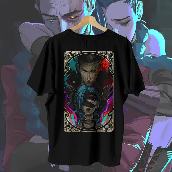 Jinx and Silco Crimson Standoff - Arcane Oversized Tee