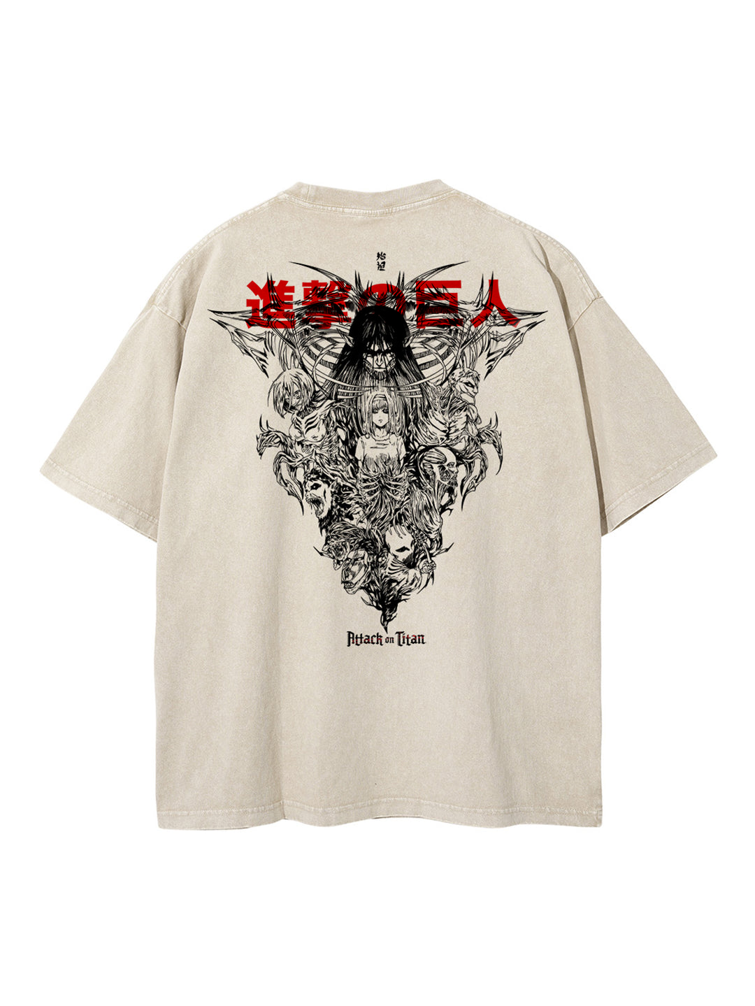 Beige t-shirt with Ymir Fritz Attack On Titan Freedom graphic – photo 1