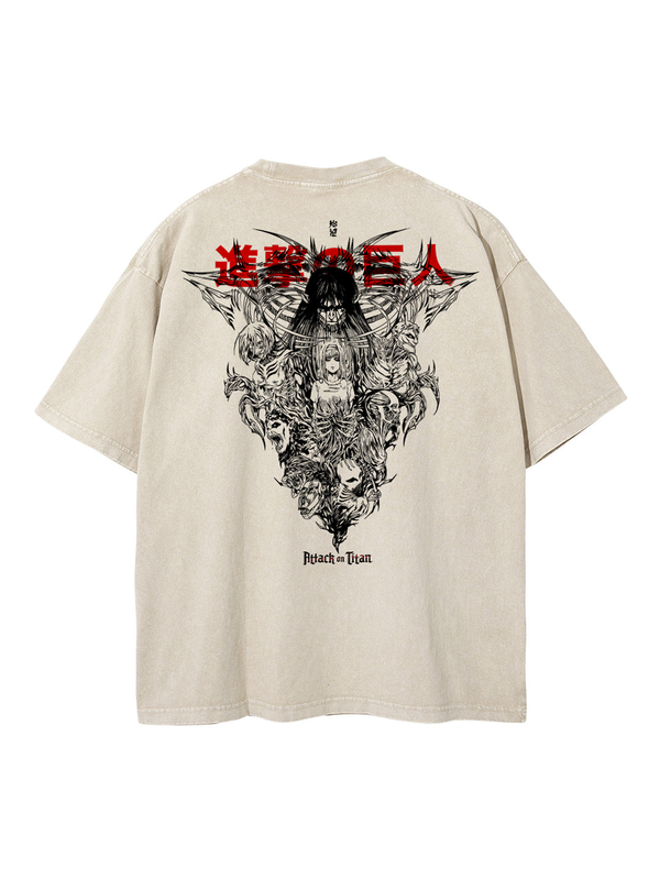 Beige t-shirt with Ymir Fritz Attack On Titan Freedom graphic – photo 1
