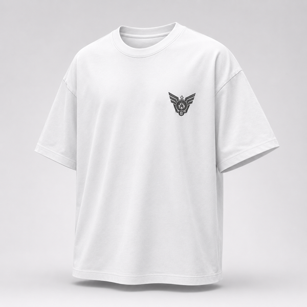 White t-shirt with Kafka Hibino Kaiju No. 8 Defense Force Duality graphic – photo 2