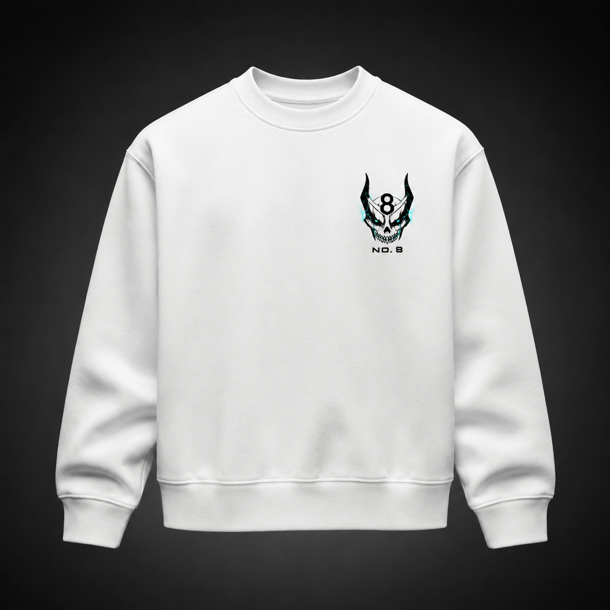 White sweatshirt with Kafka Hibino Kaiju No. 8 Unleash The Monster graphic – photo 2