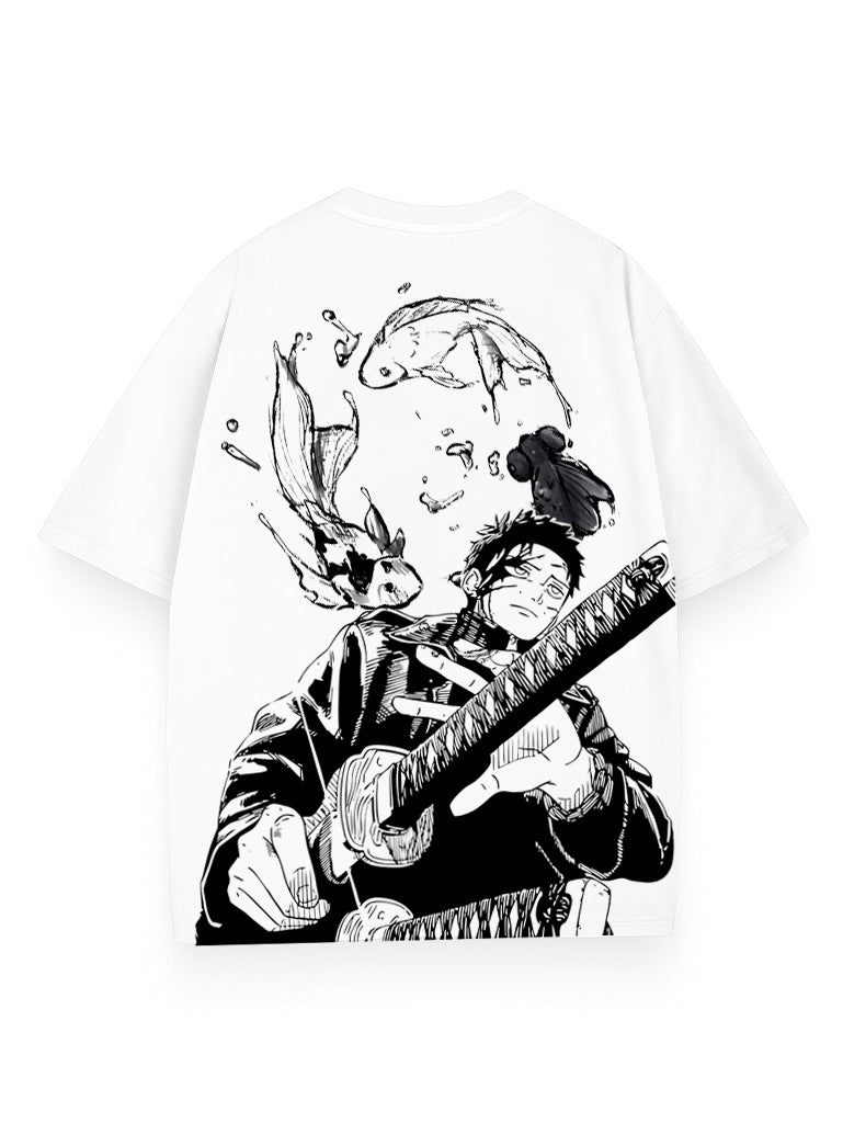 White t-shirt with Toji Fushiguro Jujutsu Kaisen Koi Requiem graphic – photo 1