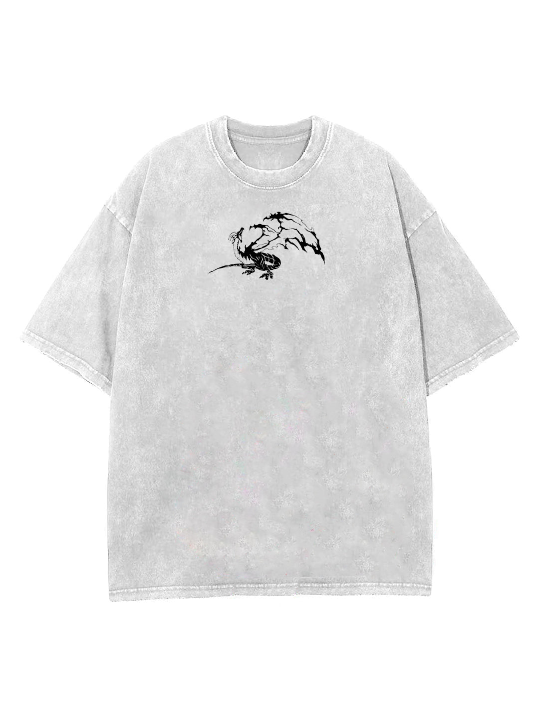 Washed white t-shirt with Kamish Solo Leveling Dragon Sovereign graphic – photo 2