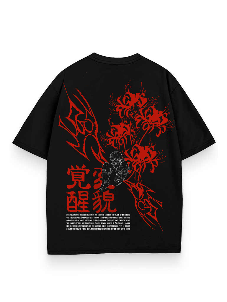 Black t-shirt with Grieving Sorcerer Jujutsu Kaisen One-Eyed Sorrow graphic – photo 1