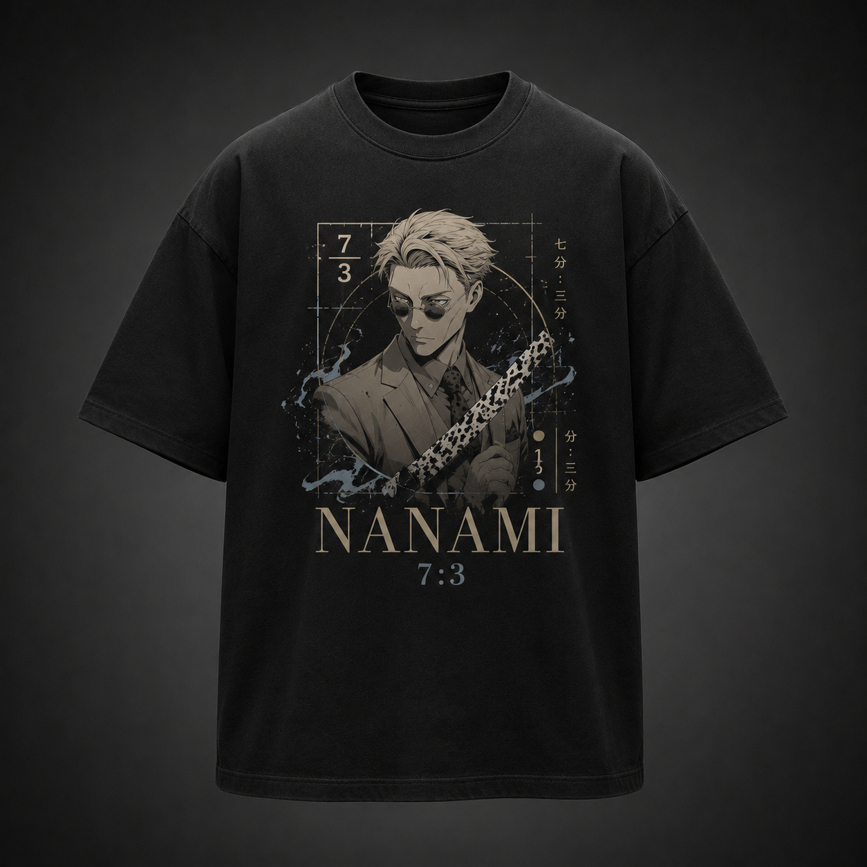 Black t-shirt with Kento Nanami Jujutsu Kaisen Ratio Sorcerer graphic – photo 2