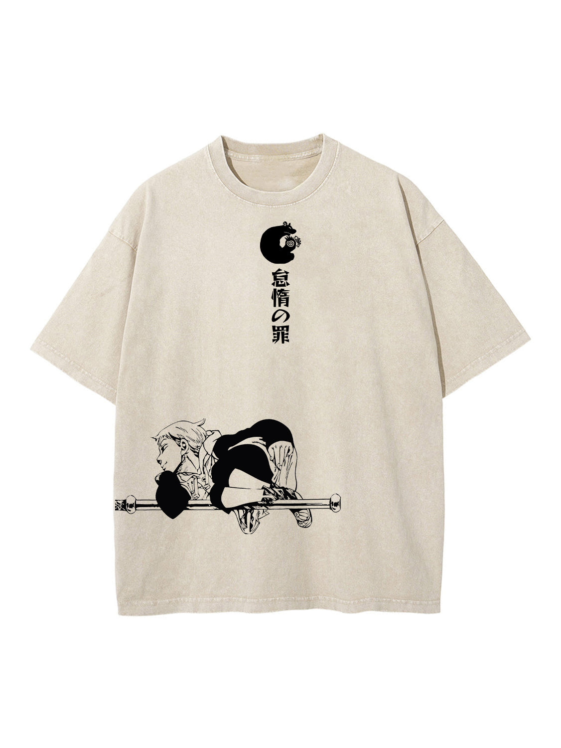 Beige t-shirt with King The Seven Deadly Sins Crown & Claws graphic – photo 1