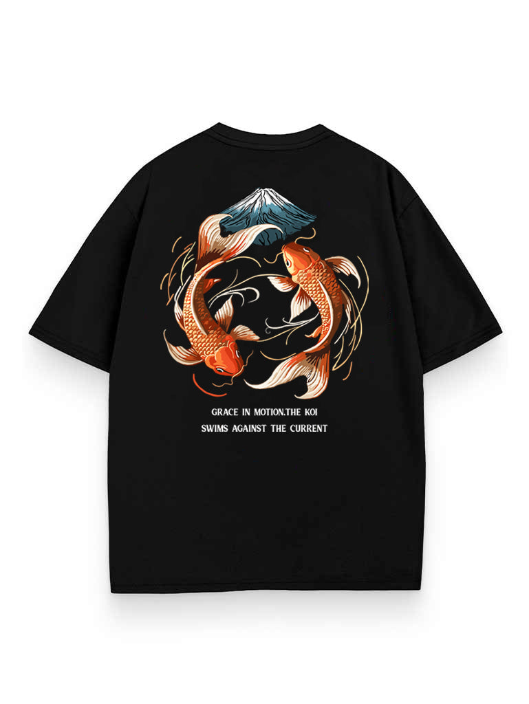 Black t-shirt with Koi Fish Koi Fish graphic – photo 1