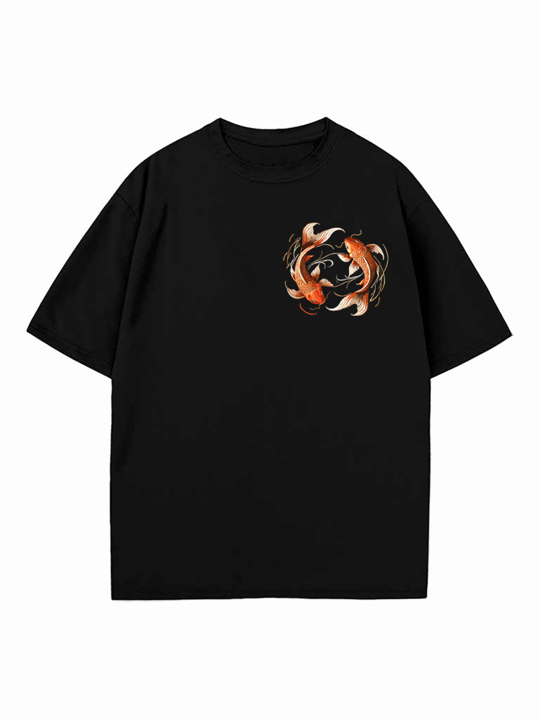 Black t-shirt with Koi Fish Koi Fish graphic – photo 2