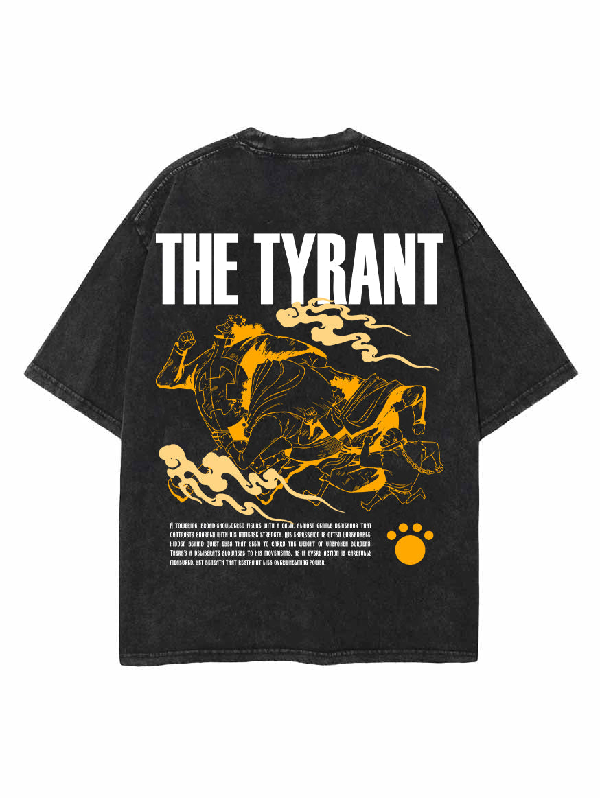 Washed black t-shirt with Bartholomew Kuma One Piece Tyrant Paw graphic – photo 1