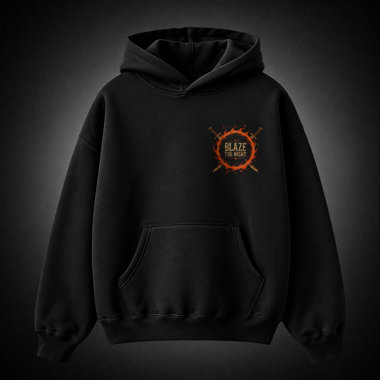 Black hoodie with Kyojuro Rengoku Demon Slayer Flame Hashira graphic – photo 2