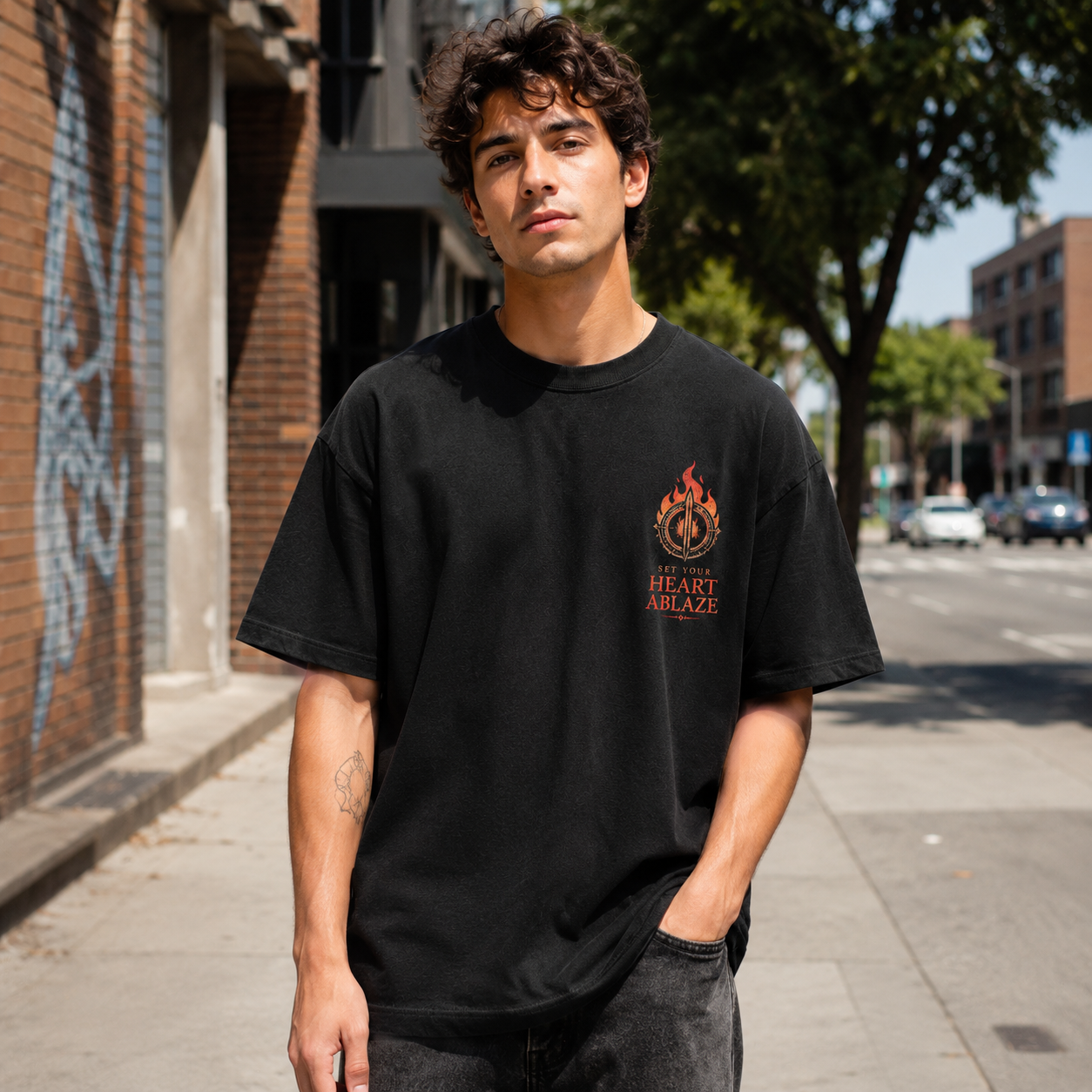 Black t-shirt with Kyojuro Rengoku Demon Slayer Mugen Train Poster graphic – photo 4