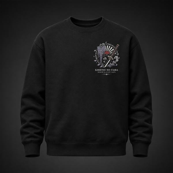 Black sweatshirt with Kyojuro Rengoku, Giyu Tomioka, Tanjiro Kamado, Nezuko Kamado Demon Slayer Breathe Fight Protect graphic – photo 2