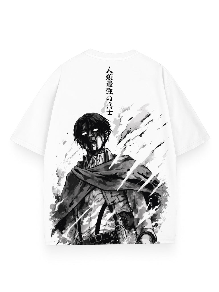 Black t-shirt with Levi Ackerman Attack On Titan Titan Slayer graphic – photo 1
