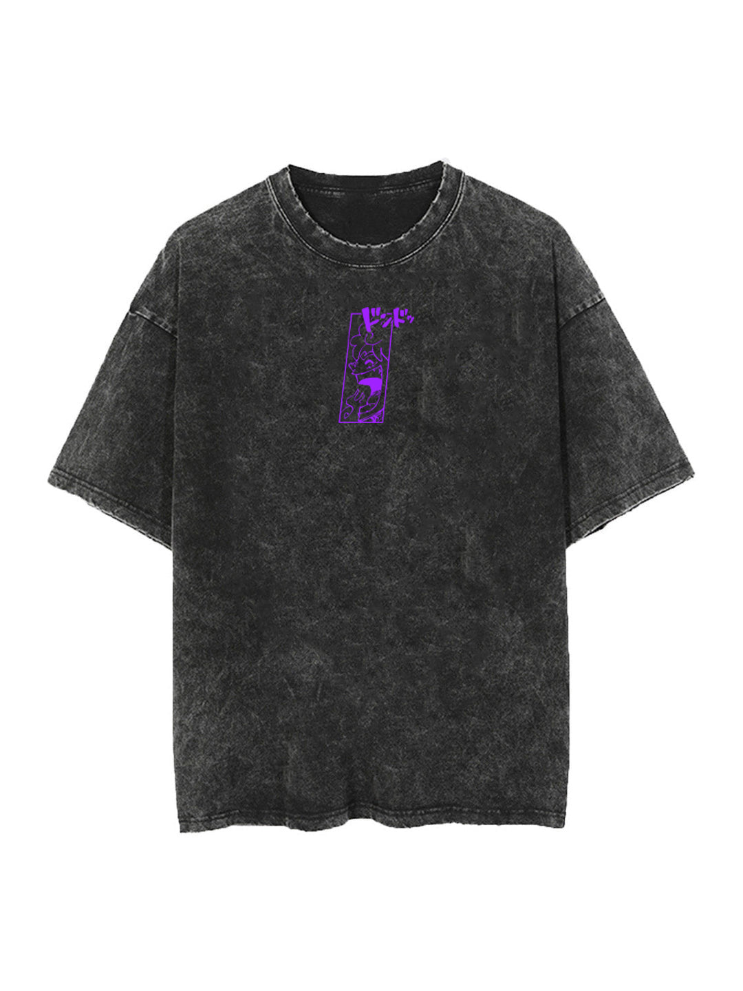 Washed black t-shirt with Monkey D. Luffy One Piece Heartbeat of Freedom graphic – photo 2