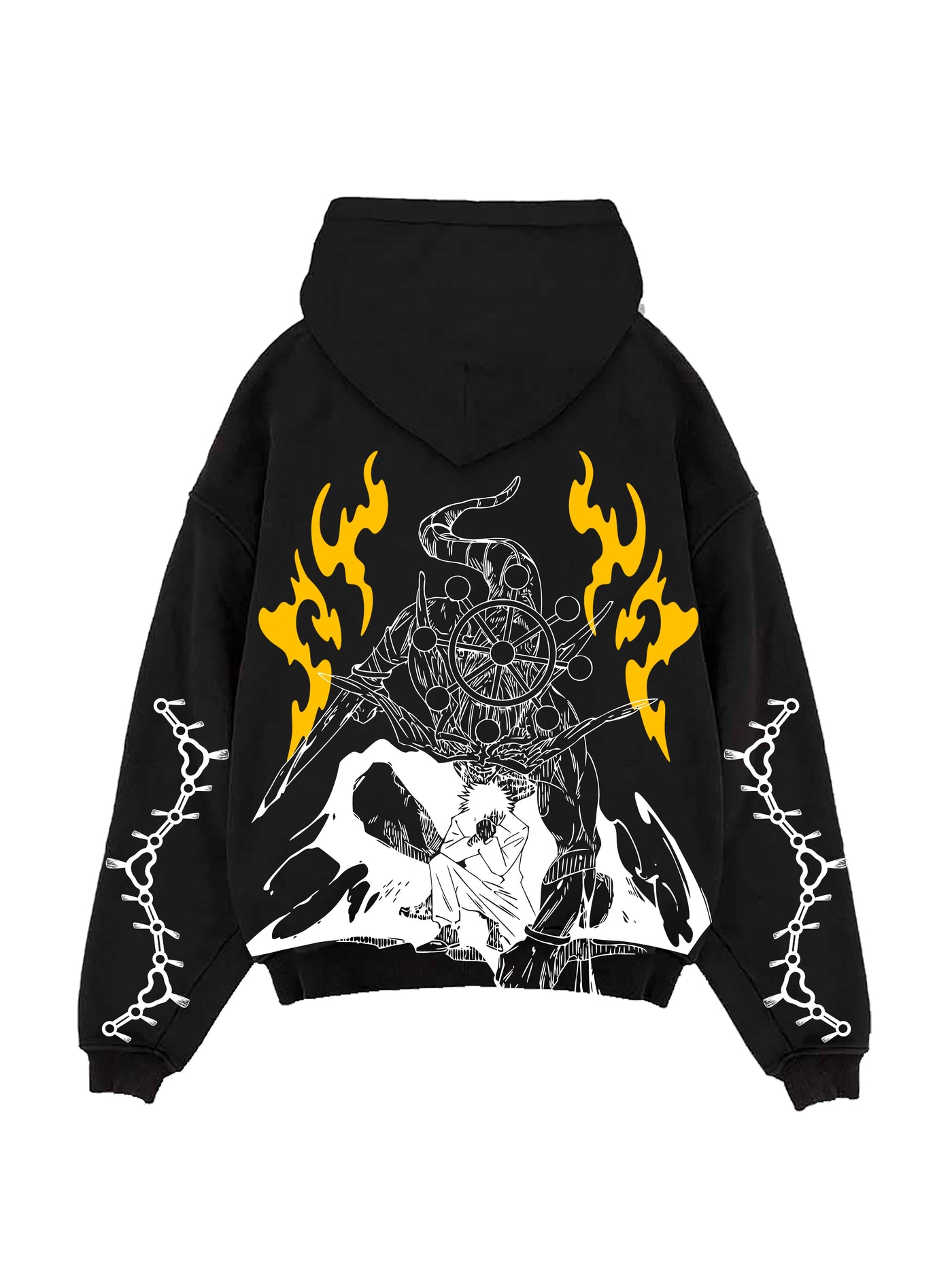 Black hoodie with Ryomen Sukuna Jujutsu Kaisen Ultimate Adaptation graphic – photo 1