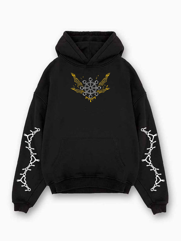 Black hoodie with Ryomen Sukuna Jujutsu Kaisen Ultimate Adaptation graphic – photo 2